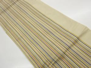 手織り紬縦縞模様織出し名古屋帯